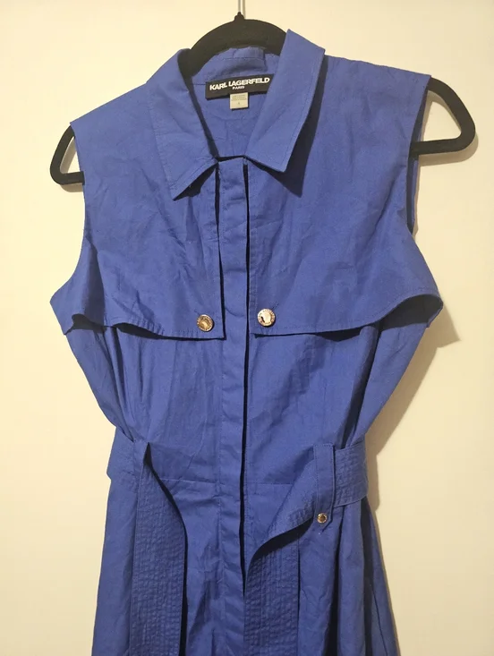 Karl Lagerfeld Paris Belted Trench Style Midi Dress Size 6 - Picture 2 of 11